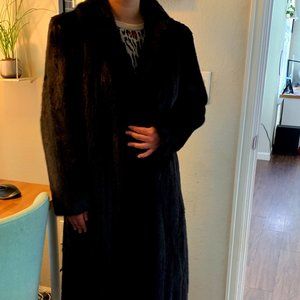 Full Length Dark Brown Mink Coat, Ladies Med/Large